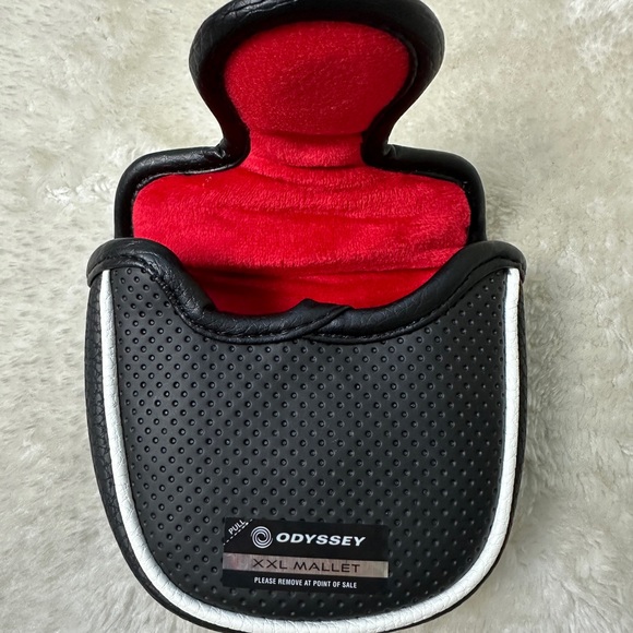 Odyssey Ten/10 XXL Mallet Putter Head Cover White/Red/Black. Magnetic Closure - Picture 4 of 5